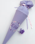 Schultüte Lila Blumenkranz