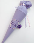 Schultüte Lila Blumenkranz
