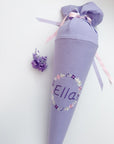 Schultüte Lila Blumenkranz