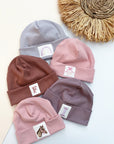 Rib-Jersey Beanie Mütze Kinder mit Loop Schal