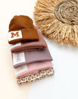 Rib-Jersey Beanie Mütze Kinder mit Loop Schal