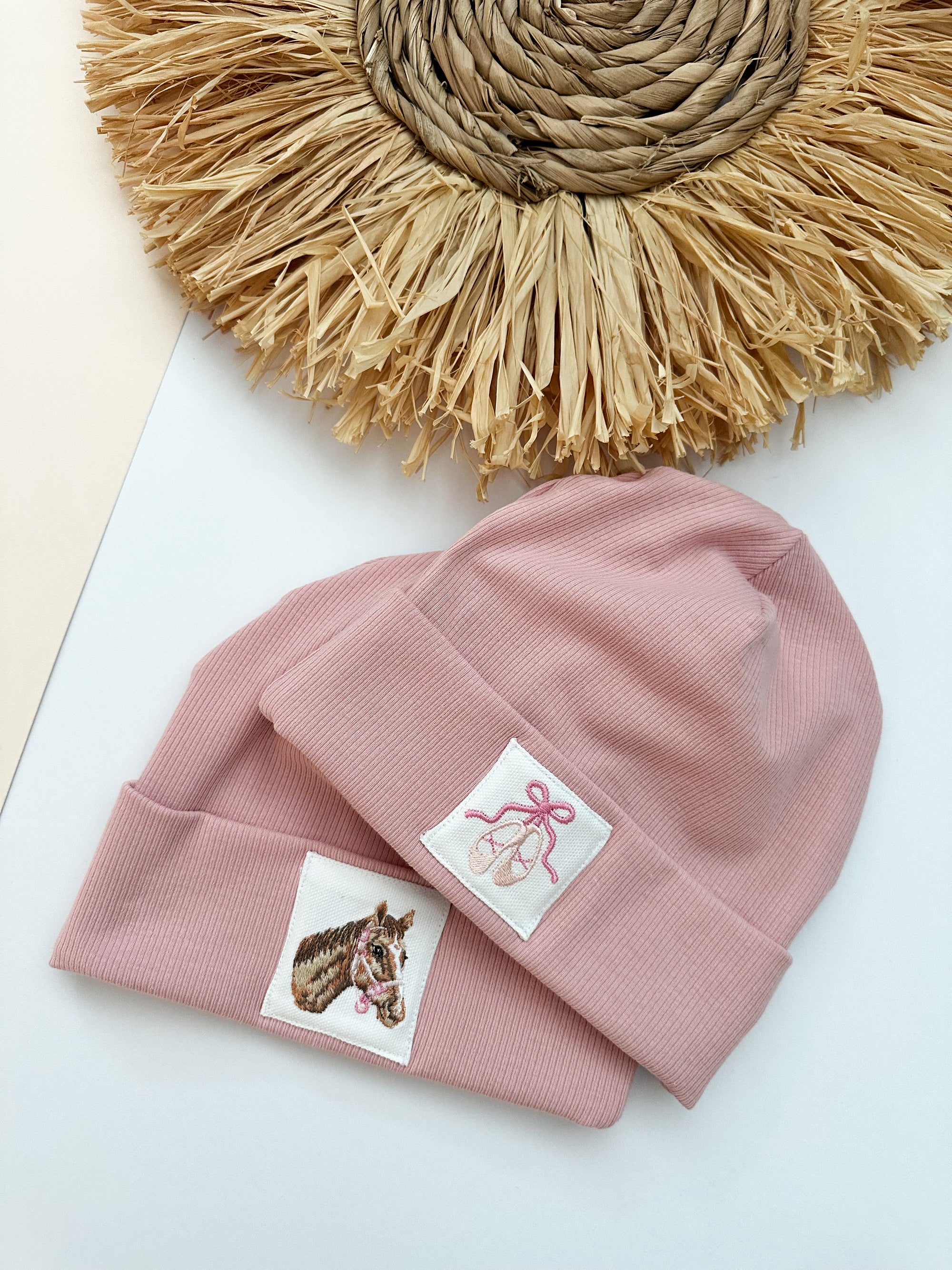 Rib-Jersey Beanie Mütze Kinder mit Loop Schal
