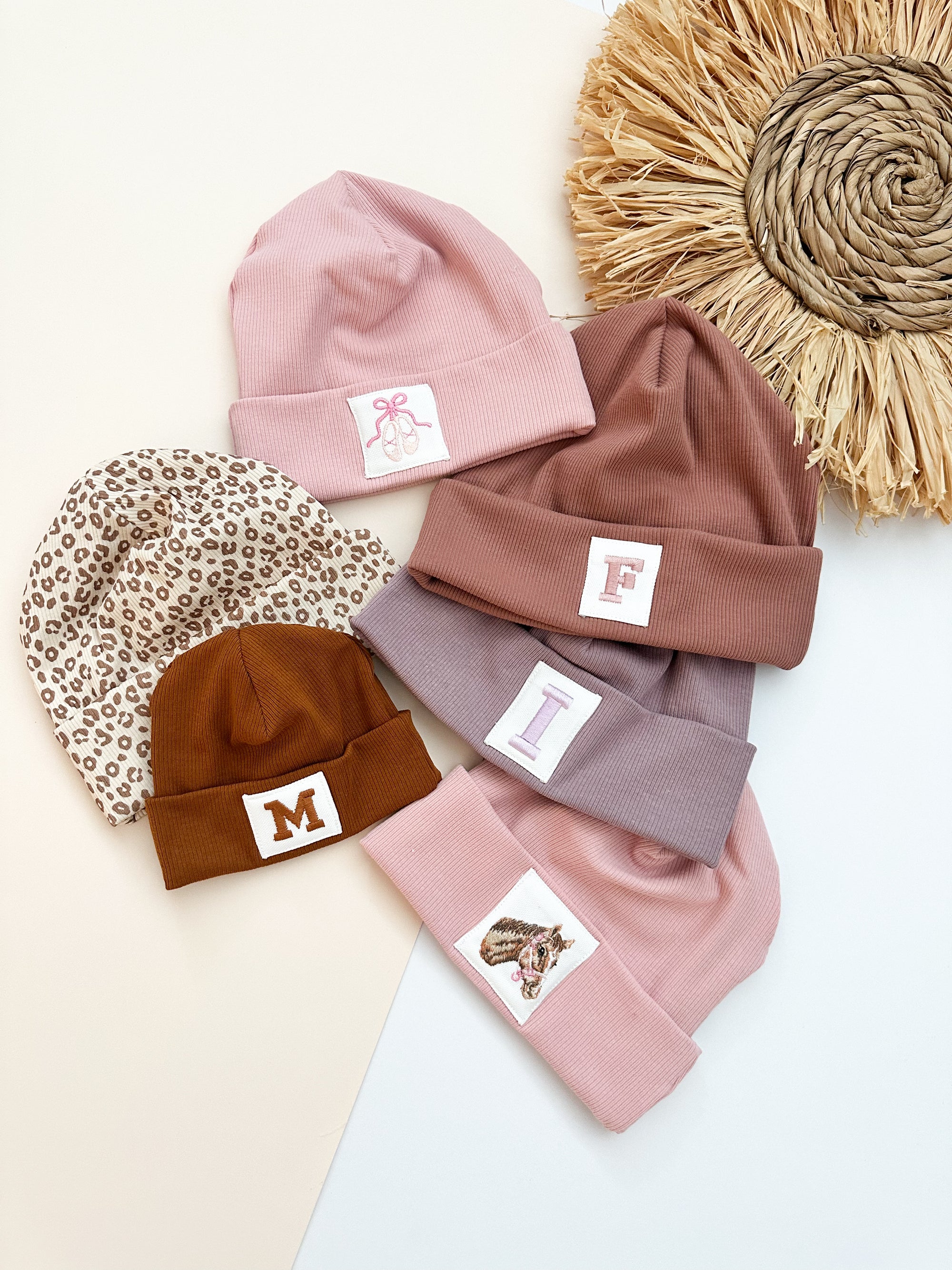 Rib-Jersey Beanie Mütze Kinder mit Loop Schal