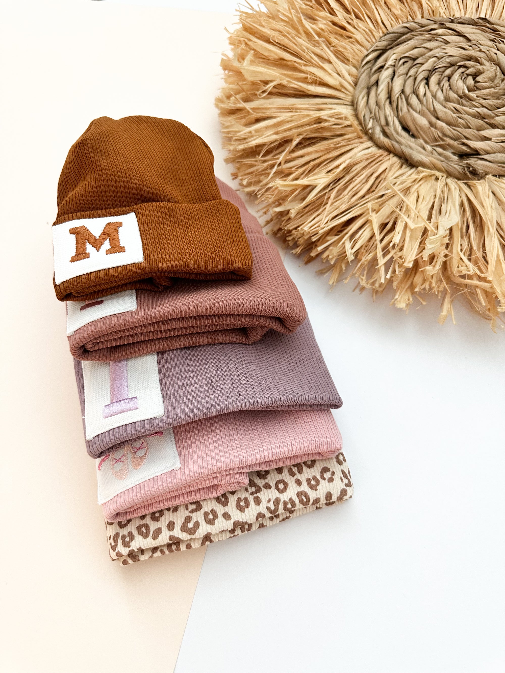 Rib-Jersey Beanie Mütze Kinder mit Loop Schal